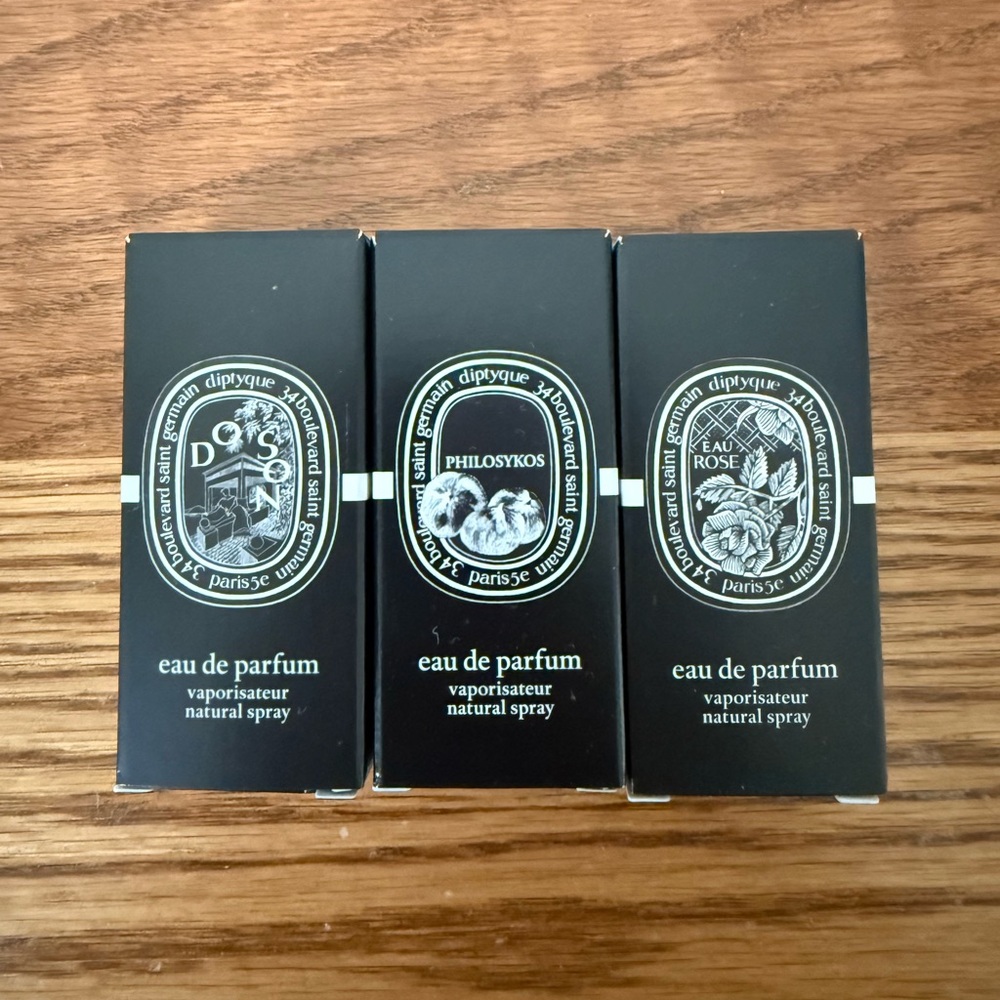 Set of 3 Diptyque travel size eau de parfum